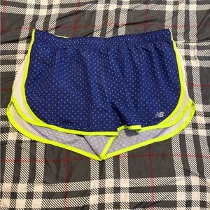 New Balance Women's Navy and Lime Athletic Shorts